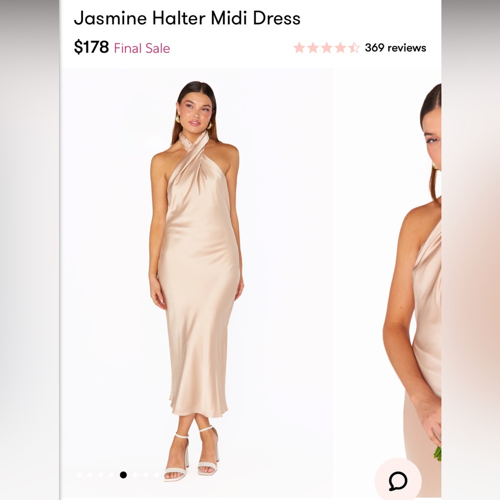 Show Me Your MuMu Jasmine Backles Dress in Champagne Luxe Satin